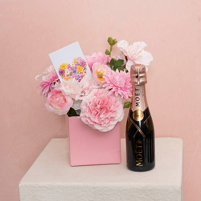 Posy Box Petite Dusty Rose Pack 20 (10x10x10cmH)