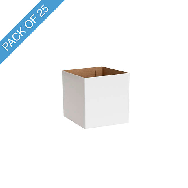Posy Box Petite White Pack 25 (10x10x10cmH)