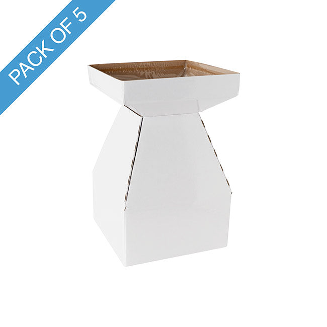 Flower Bouquet Classic POD Med Pack 5 White (17.5x17.5x27cm)