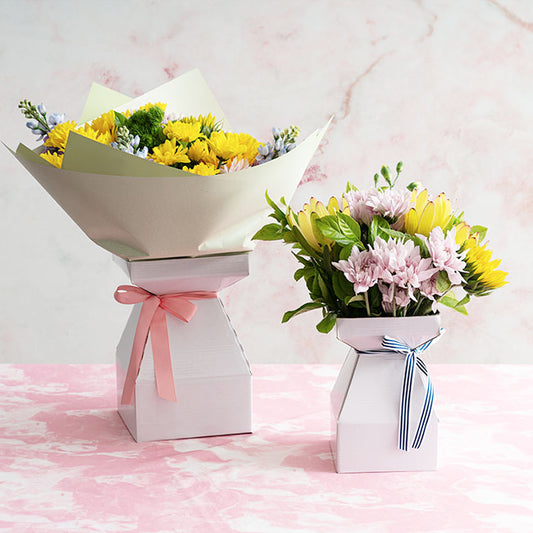 Flower Bouquet Classic POD Med Pack 5 White (17.5x17.5x27cm)