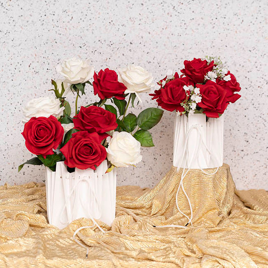 Flower Bouquet Designer Pod Pack 10 White (13.8x14.4Hcm)