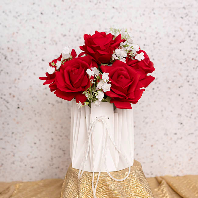 Flower Bouquet Designer Pod Pack 10 White (13.8x14.4Hcm)