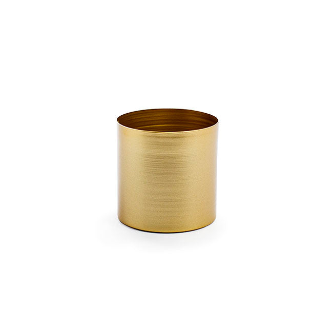 Metal Pot Round Brass Gold (10x10cmH)