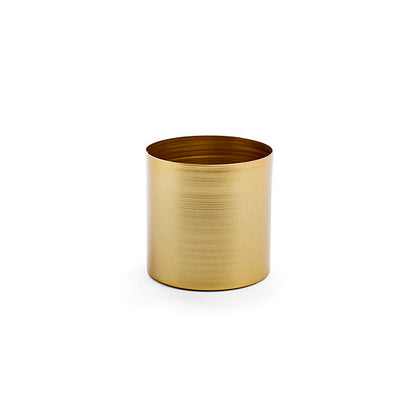 Metal Pot Round Brass Gold (10x10cmH)