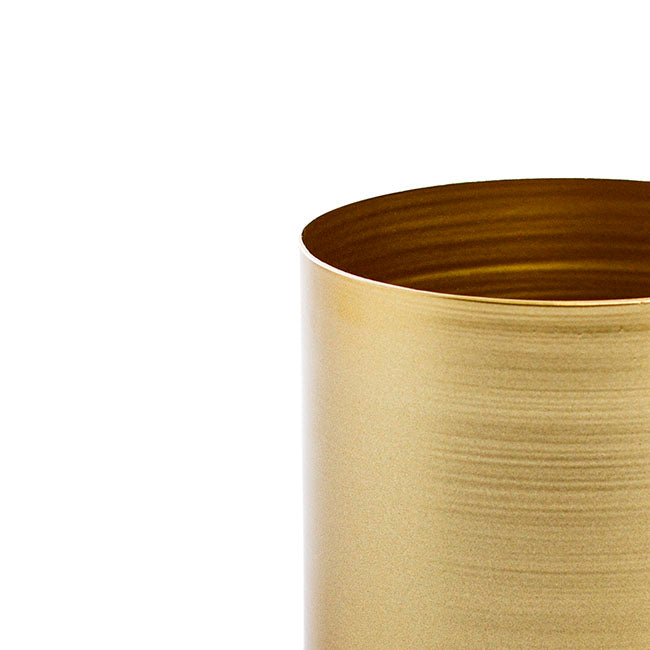 Metal Pot Round Brass Gold (10x10cmH)