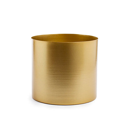 Metal Pot Round Brass Gold (18x16cmH)