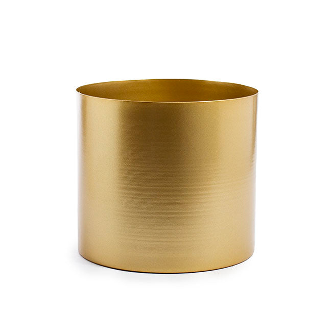 Metal Pot Round Brass Gold (20x18cmH)