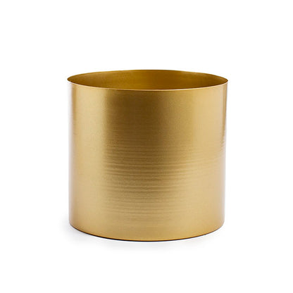 Metal Pot Round Brass Gold (20x18cmH)