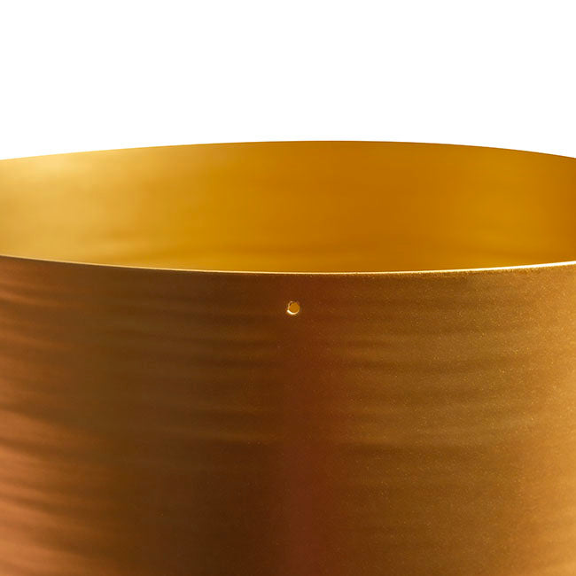 Metal Pot Round Brass Gold (20x18cmH)