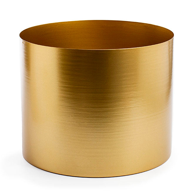 Metal Pot Round Brass Gold (30x24cmH)