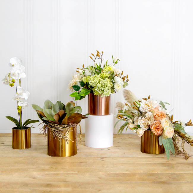 Metal Plant and Arrangement Pot Set 3 Brass Gold (20x18cmH)