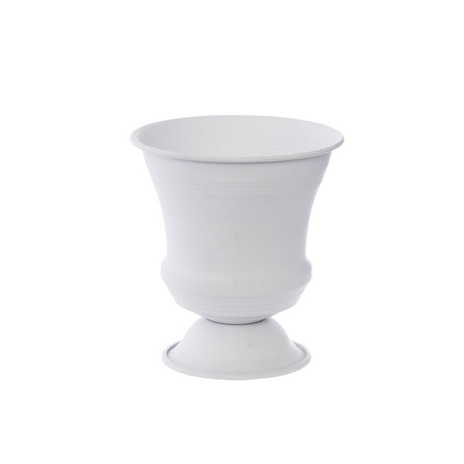 Metal Compote Urn Classic White (14x16cmH)