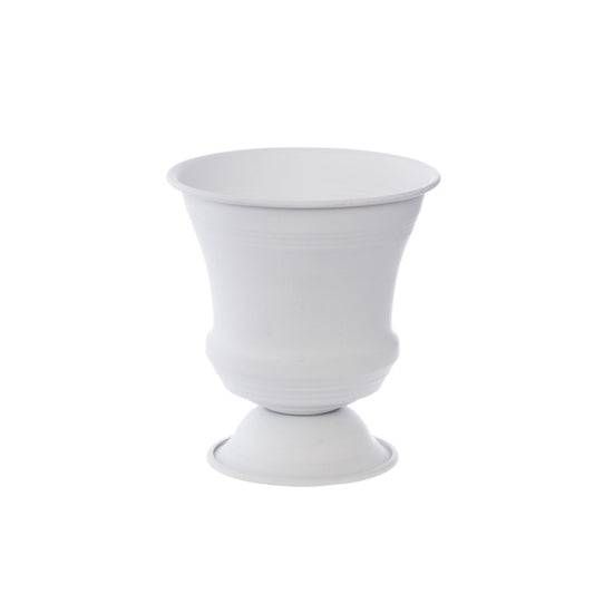 Metal Compote Urn Classic White (14x16cmH)