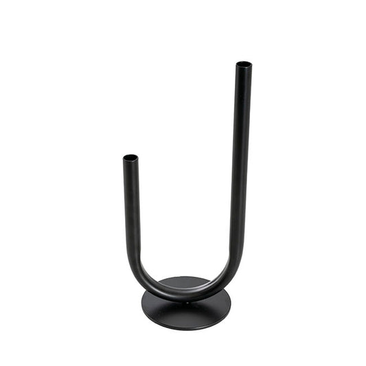 U Shape Metal Tube Vase Black (10cmDx28cmH)