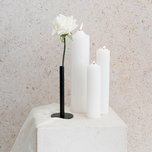 Single Metal Tube Vase Black (8cmDx18cmH)