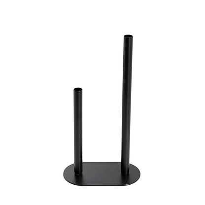 Asymmetrical Two Tube Metal Vase Black (15x8x28cmH)