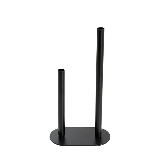 Asymmetrical Two Tube Metal Vase Black (15x8x28cmH)