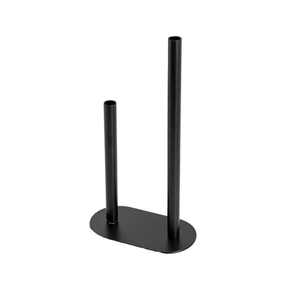 Asymmetrical Two Tube Metal Vase Black (15x8x28cmH)