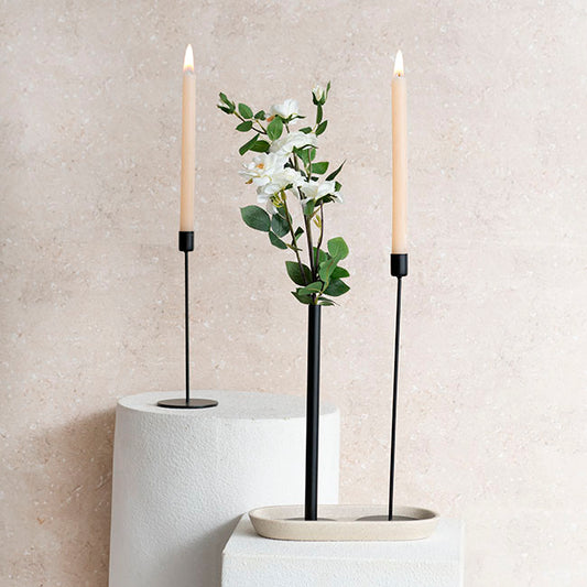 Single Metal Tube Vase Black (8cmDx28cmH)