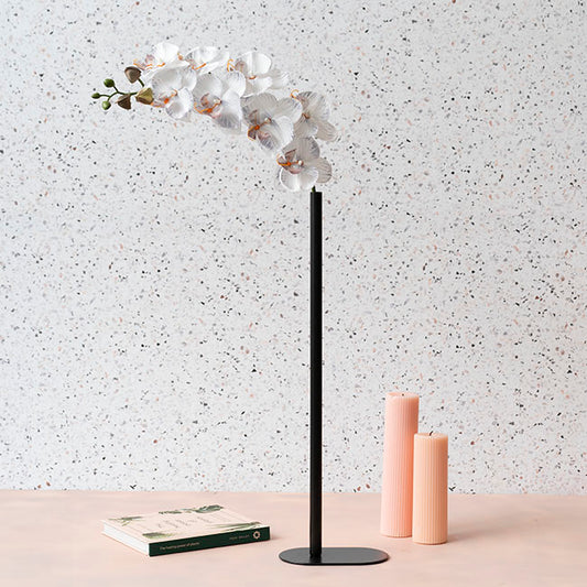 Tall Single Metal Tube Vase Black (15x9x50cmH)