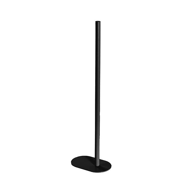 Tall Single Metal Tube Vase Black (15x9x50cmH)