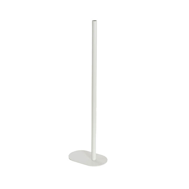 Tall Single Metal Tube Vase White (15x9x50cmH)