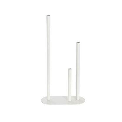 Metal Vase 3 Tubes White (21x10x40cmH)