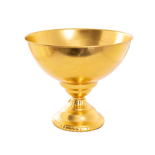 Metal Compote Round Bowl Vase Gold (38cmDx31.5cmH)