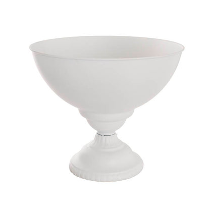 Metal Compote Round Bowl Vase White (38cmDx31.5cmH)