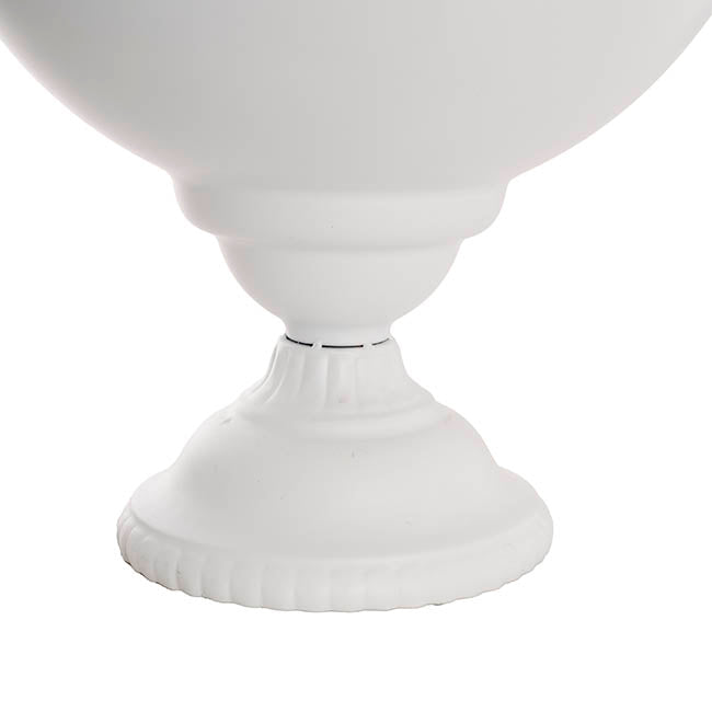 Metal Compote Round Bowl Vase White (38cmDx31.5cmH)