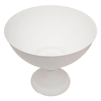 Metal Compote Round Bowl Vase White (38cmDx31.5cmH)