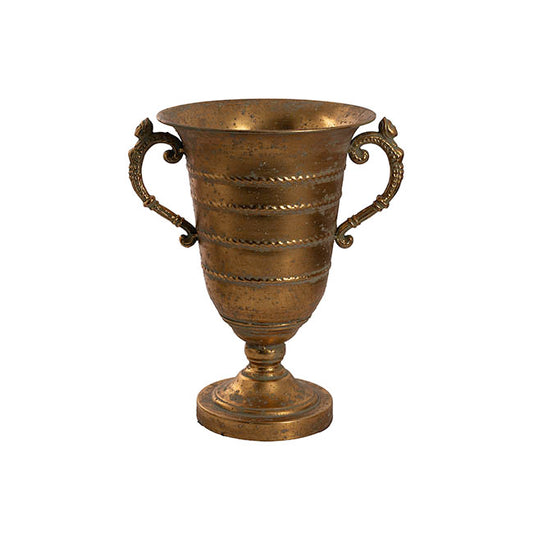 Decorative Flute Metal Vase Brushed Gold (30.5x24x35.5cmH)