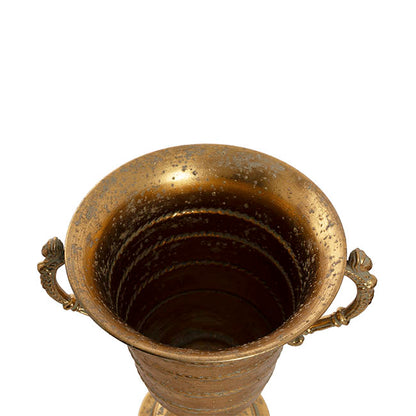 Decorative Flute Metal Vase Brushed Gold (30.5x24x35.5cmH)