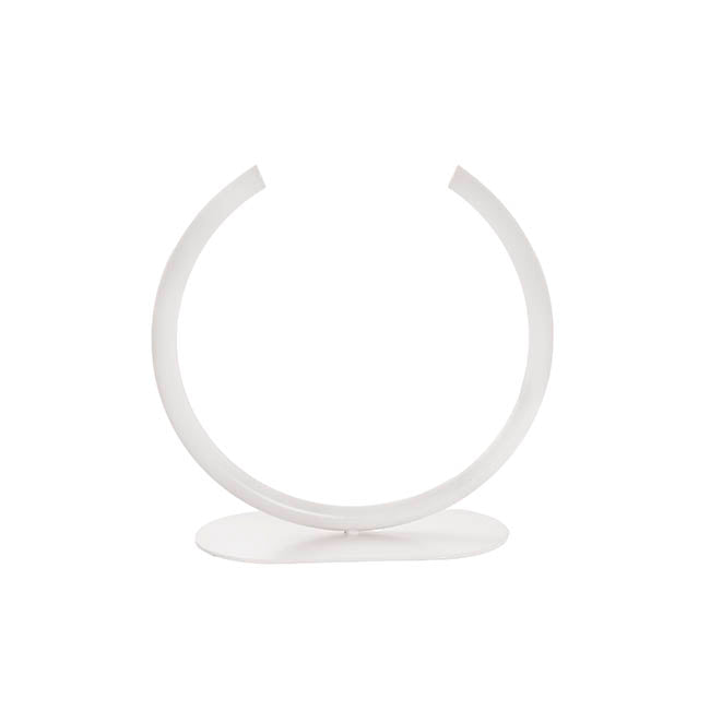 Circular Metal Vase White (25cmH)