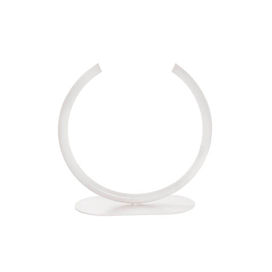 Circular Metal Vase White (25cmH)