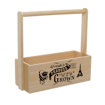 Wooden Carry Tote Fresh Produce Natural (27x11.5x10.5cmH-28)