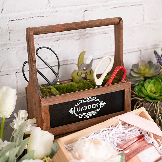Wooden Carry Tote Chalkboard Brown (27x11.5x28cmH)