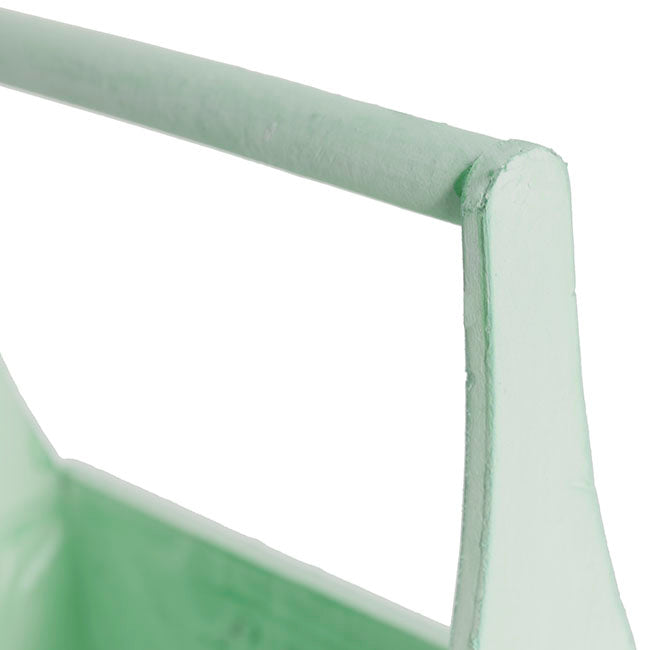 Wooden Carry Tote Planter Sage (25x11.5x28cmH)