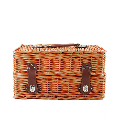 2 Person Picnic Basket for 2 Wine Honey Brown (40x28x20cmH)