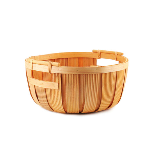 Woven Barrel Hamper Bowl Natural (D34.5x16cmH)
