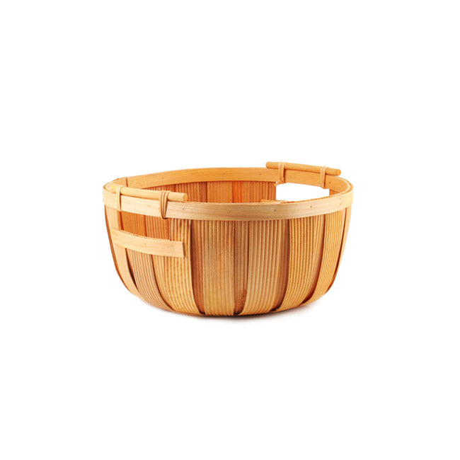 Woven Barrel Hamper Bowl Dark Natural (D28x12cmH)