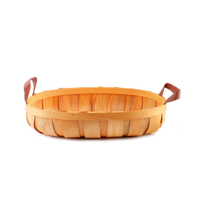 Woven Barrel Oval Tray Natural (39x30x8cmH)