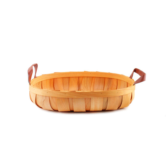 Woven Barrel Oval Tray Natural (36x26x7cmH)