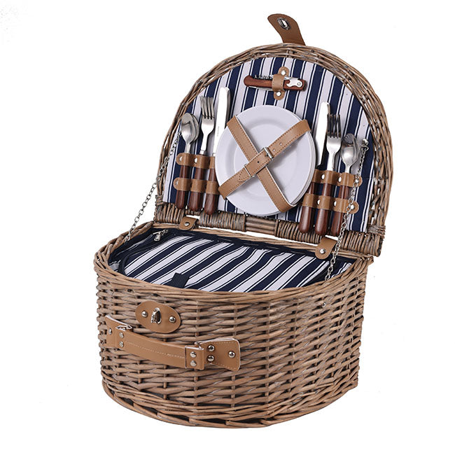Deluxe 4 Person Picnic Basket Brown (41x31x22cmH)