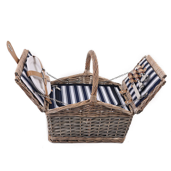 2 Person Flip Top Picnic Basket Brown (38x26x18cmH)