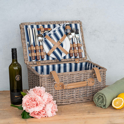 Classic 4 Person Picnic Basket Brown (42x28x20cmH)