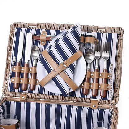 Classic 4 Person Picnic Basket Brown (42x28x20cmH)