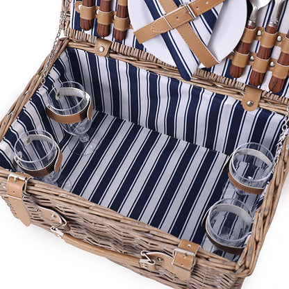 Classic 4 Person Picnic Basket Brown (42x28x20cmH)