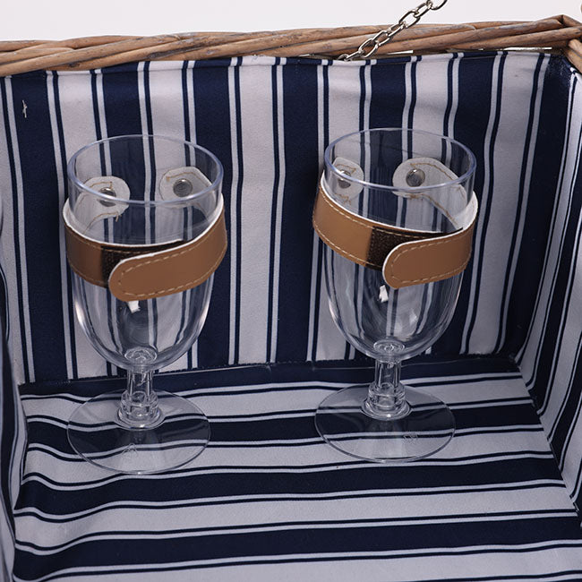 Classic 4 Person Picnic Basket Brown (42x28x20cmH)