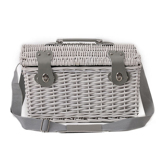 Dome 4 Person Picnic Basket Satin White (40x28x20cmH)